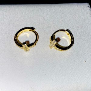 Sterling silver gold plated cross earrings